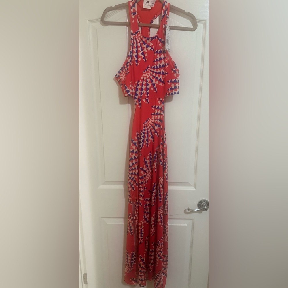 Farm Rio X Adidas Farm Psychedelic Wave Red Dress. Size Large. - Picture 3 of 8